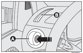 (A) - Adjustable outlet: press in the direction of the arrow as required.