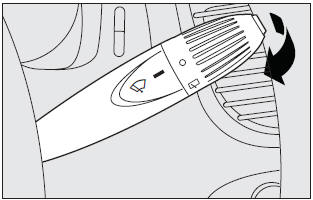 Pulling the stalk towards the steering wheel (unstable position) operates the