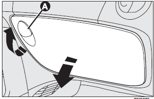 Operate handle (A) as shown by the arrow to open the compartment.