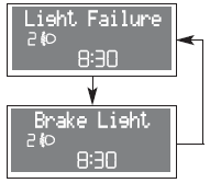 The warning light on the dial comes on (on certain versions together with the