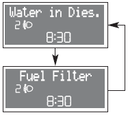 The warning light on the dial turns on (on certain versions a message is displayed