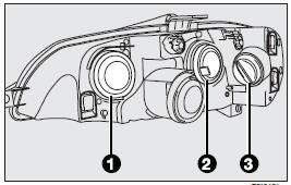 The front light units contain: sidelights, dipped beam, main beam and direction