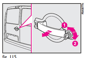 Close the right-hand door 2-fig. 114 completely first and then close the left-hand