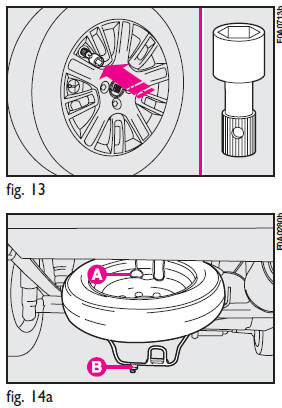  When fitting the space-saver spare wheel back onto container, fit the spacer