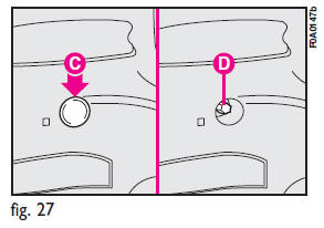 28 (used also to remove the wheel) to the fastening bolt of the light unit.