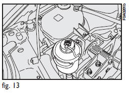 Do not let the power steering fluid come into contact with hot engine parts.