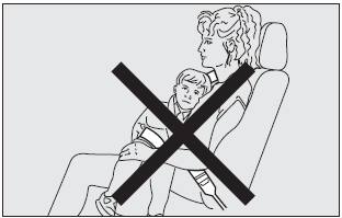 IMPORTANT Never travel with a child sitting on the passengers lap with a single